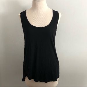 Cotton On Black Asymmetrical Bottom Tank Top Scoop Neck Size XS